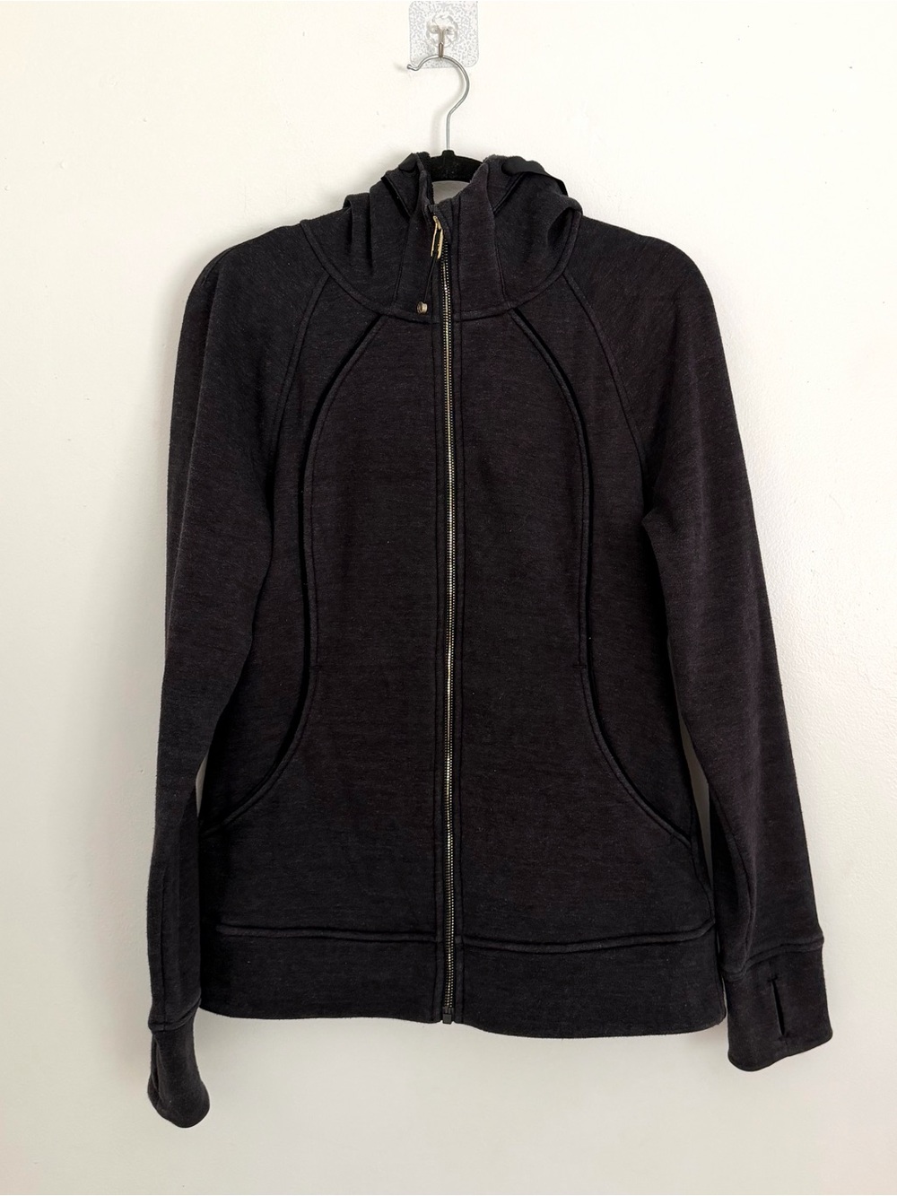 Lululemon Dark Grey Full Sip Scuba Jacket Fleece Lined